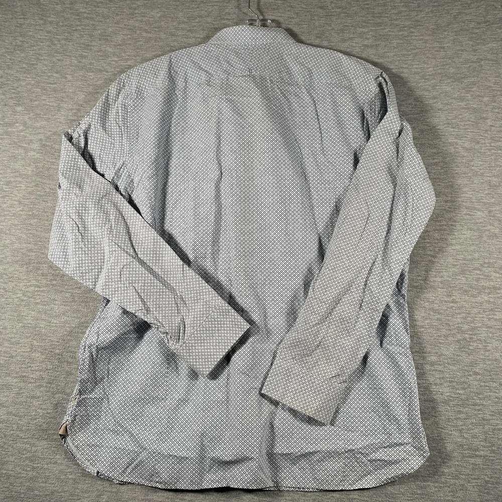 Banana Republic Heritage Shirt Mens XL Blue Geometric Long Sleeve Button-Up